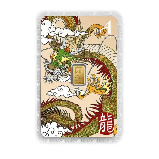 ทองแท่ง 1 กรัม การ์ดลายมังกร