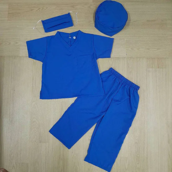 (jyd) ชุดอาชีพเด็ก ชุดหมอฟันสีชมพู ชุดหมอผ่าตัดสีชมพู ชุดหมอเด็ก ชุดในห้องปฏิบัติการ ชุดหมอฟันเด็ก ชุดหมอผ่าตัดเด็ก