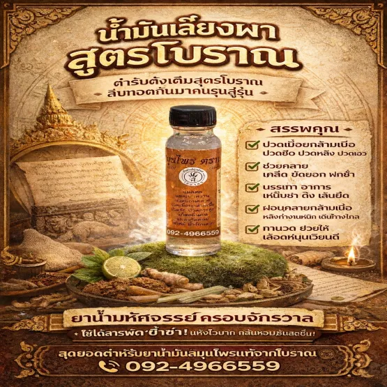 น้ำมันเลียงผา สูตรโบราณ 30 กรัม