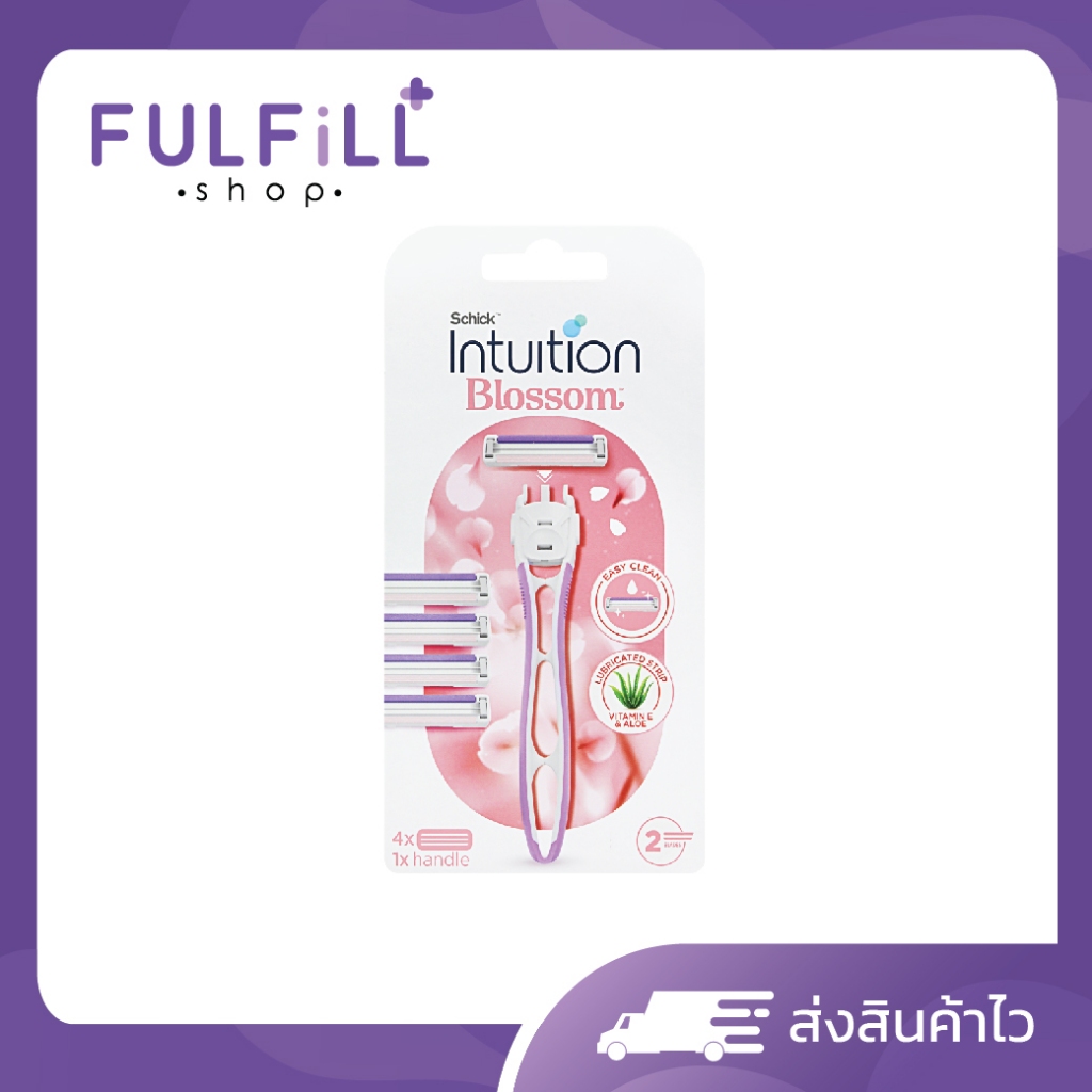 Schick Intuition Blossom 4Refills/1Handle ชิค อินทูอิชั่น บลอสซั่ม 4หัวรีฟิล/1ด้าม