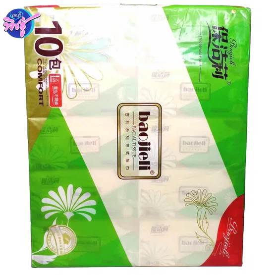 [แพค] baojieli ไผ่ทอง กระดาษทิชชู่เช็ดหน้า หนา 5 ชั้น แพค 10 ห่อ บรรจุห่อละ 420 แผ่น