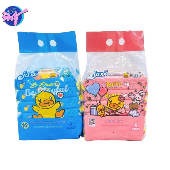 [เซท 2 แพค] JAXX B.Duck แจ๊กซ์ บีดักซ์ กระดาษทิชชู่เปียก ห่อ40แผ่น แพค6ห่อ